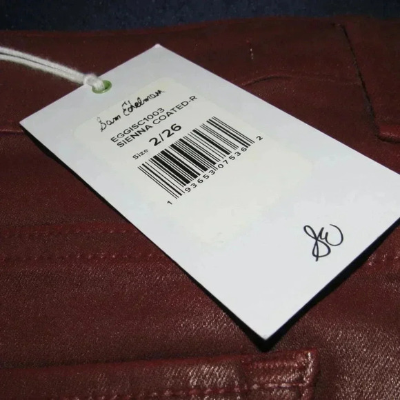 NWT SAM EDELMAN The Stiletto High Rise Skinny Ankle Burgandy Pants Size 2/26 - Picture 5 of 6